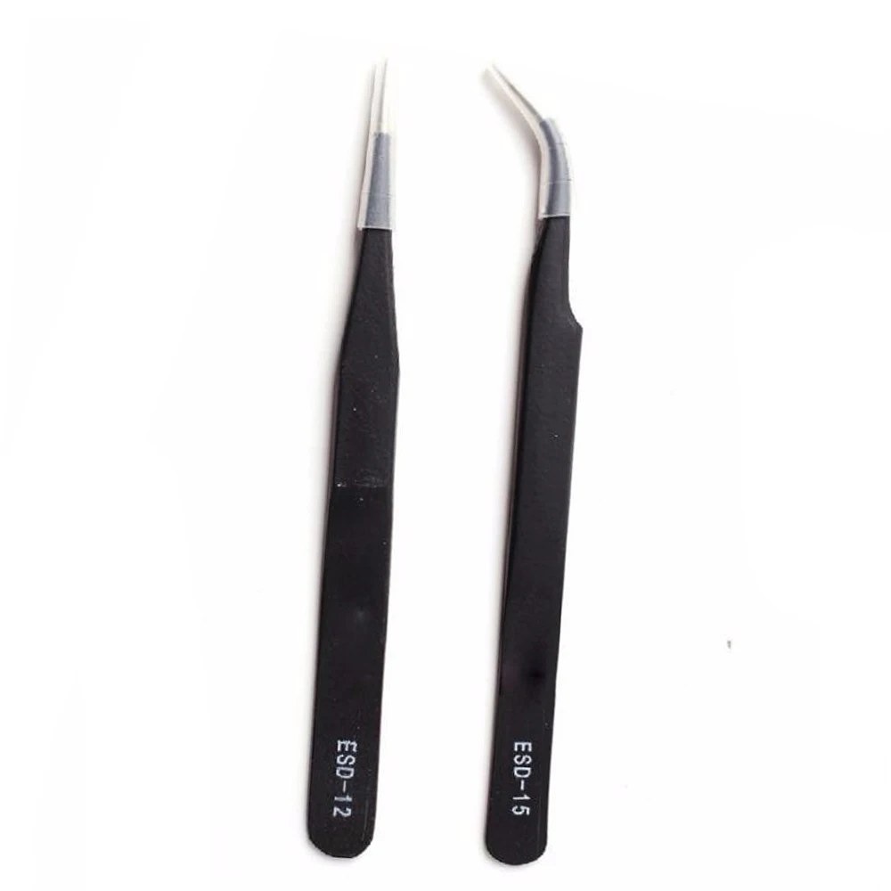 2 шт. Черный Изогнутый пинцет зажим для сбора Стразы/ювелирных