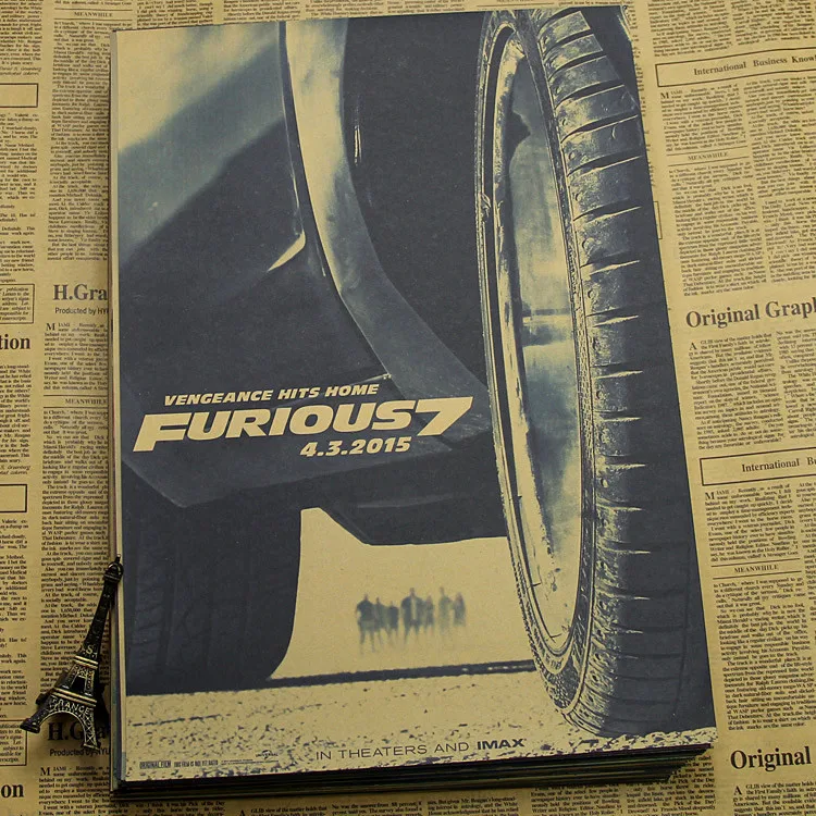 Скорость и страсть 7 плакат Paul wallker Ван дессель Racing о фильме крафт бумага