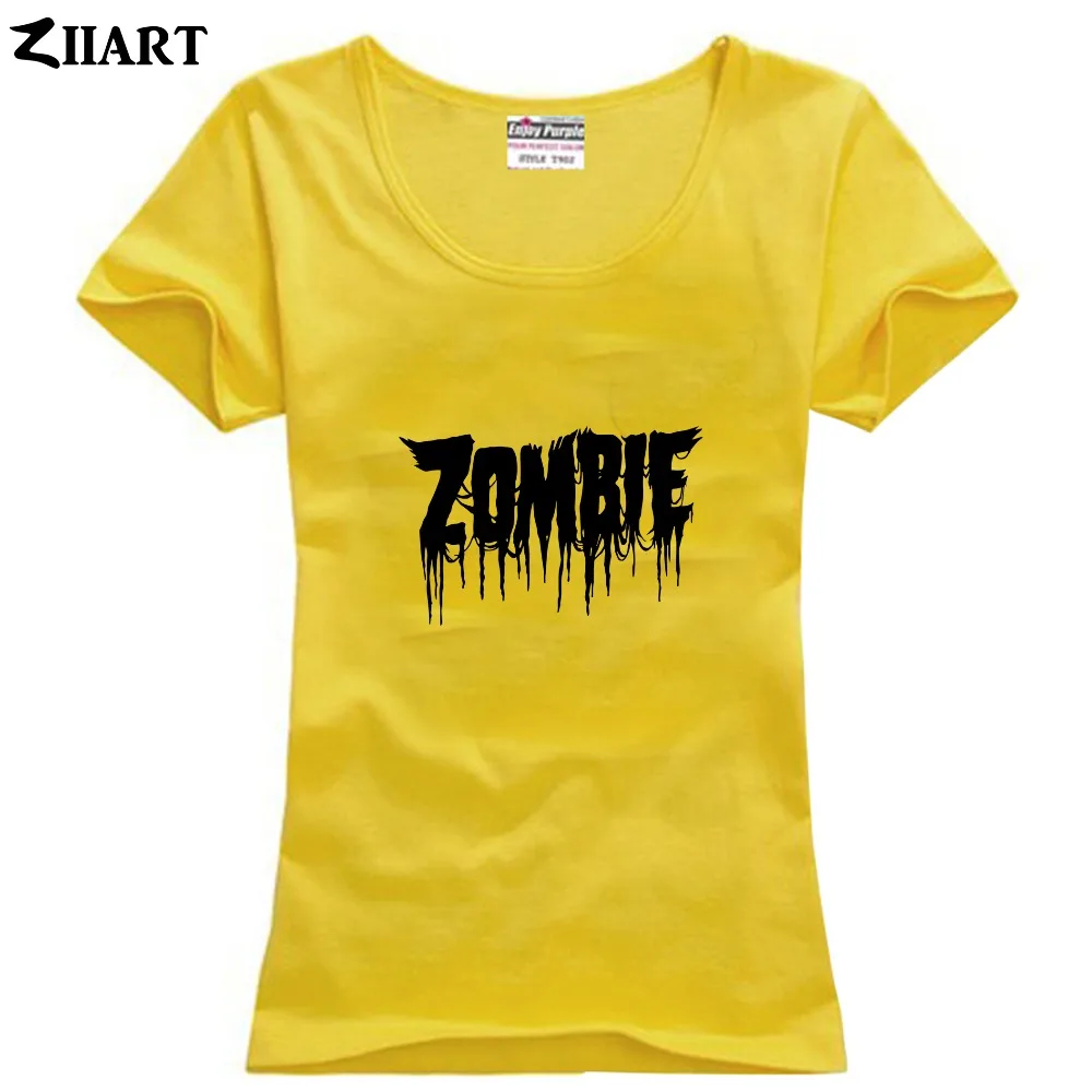 Одежда для пары с надписью bloody zombie Женская хлопковая футболка короткими рукавами