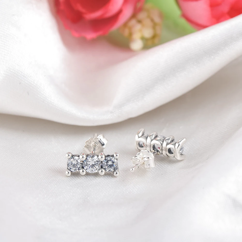 Develove 100% 925 Sterling Silver Stud Earrings Women Engagement Jewelry Brincos Wholesale PSER0072-B Dropshipping | Украшения и
