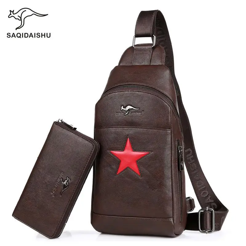 supreme bag umka men's bag over the shoulder USB men's waist bag Water Repellent Travel Messenger Bag pentacle handbag Male pack - Цвет: H