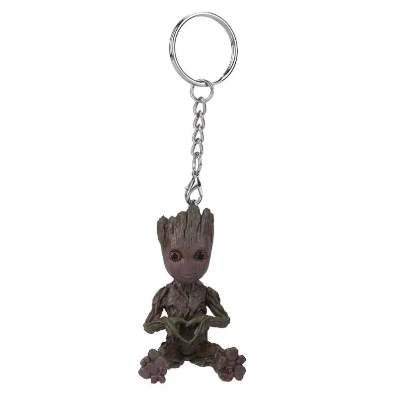 08 Baby Groot фигурки, игрушка, брелок для ключей, украшение для дома, Милая модель, игрушка для детей, мультяшное дерево, человек, брелок, Автомобильный подвесной декор, брелок - Цвет: 08