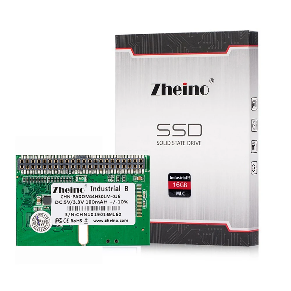 Zheino SSD DOM 44PIN IDE/PATA MLC 16 Гб горизонтальный + гнездовой промышленный диск на модуле