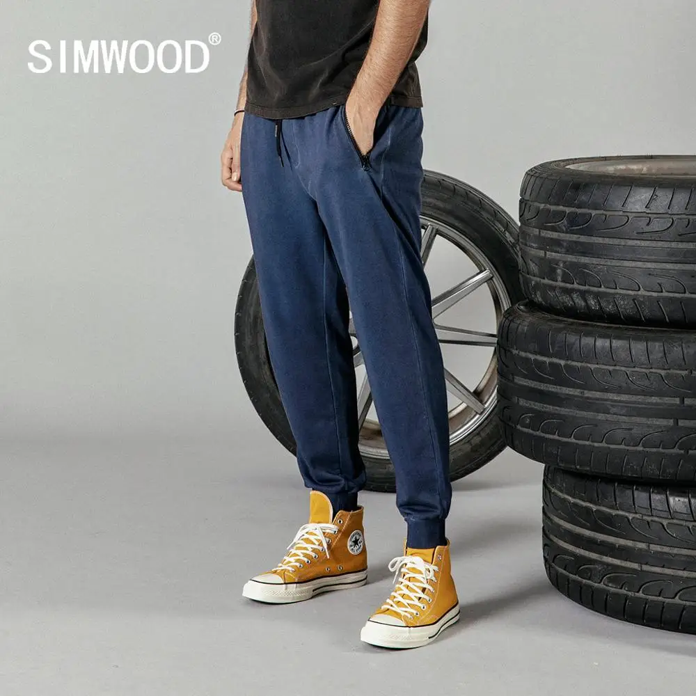 Мужские спортивные брюки SIMWOOD винтажные джоггеры по щиколотку с эффектом
