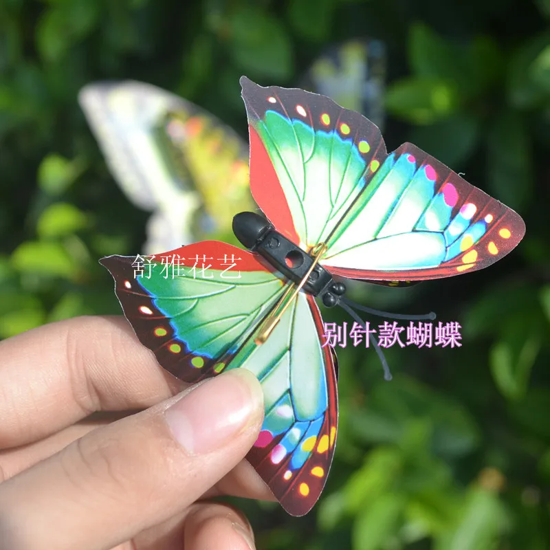 Бесплатная доставка 40 шт. двухслойные Искусственные бабочки для украшения