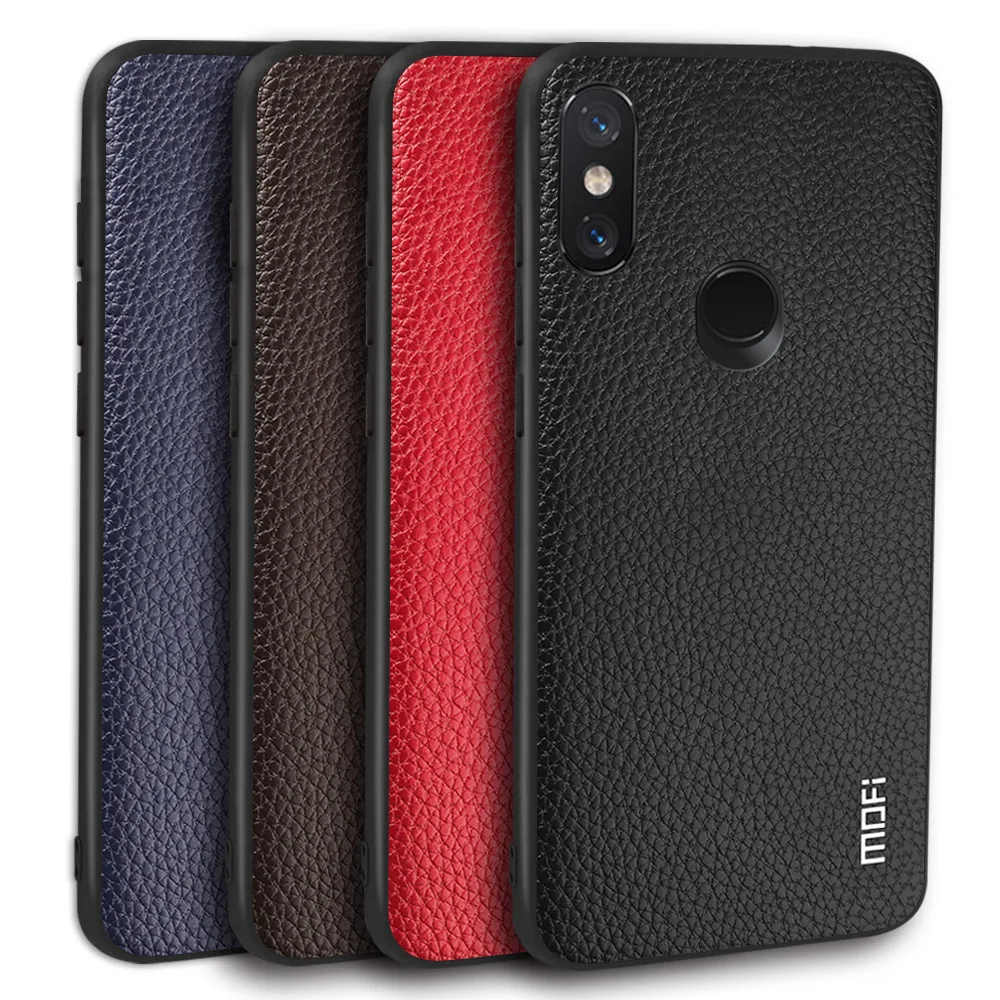 MOFi чехол для телефона для Xiaomi mi 8 задняя крышка для Xio mi 8 корпус из искусственной кожи чехол для mi 8 личи встроенный Coque, роскошный Капа