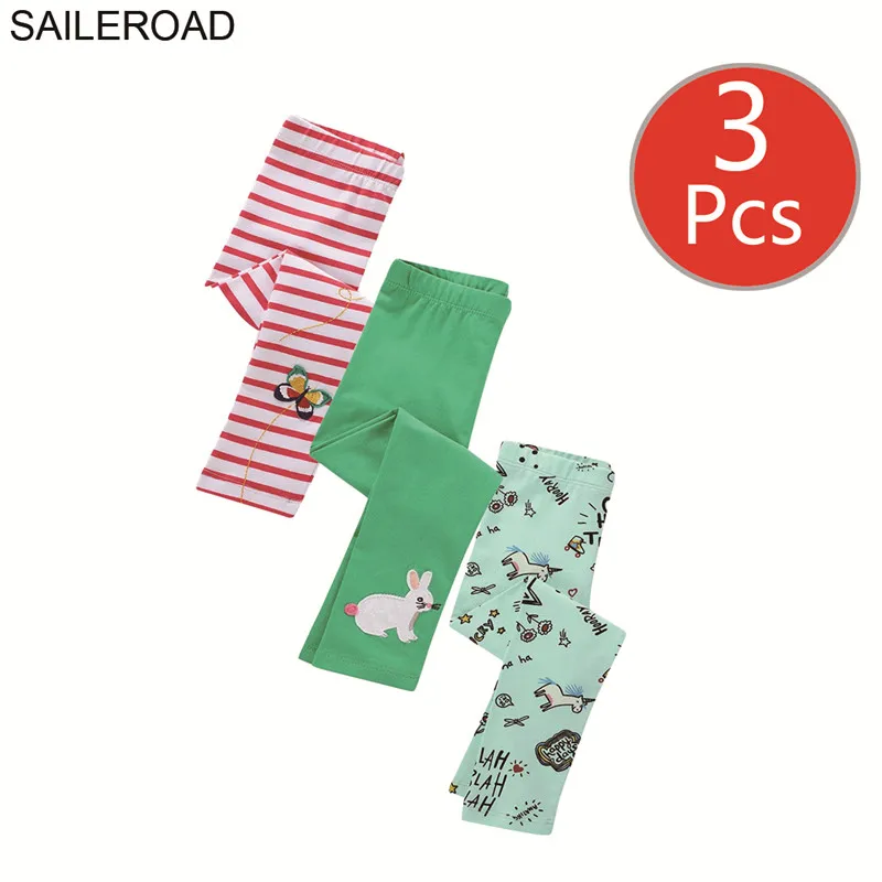 1175 1164 1176photo SAILEROAD 3шт леггинсы для девочек животных единорог леггинсы для детей брюки карандаш 7 лет дети брюки осень детская одежда - Цвет: 1175 1164 1176photo