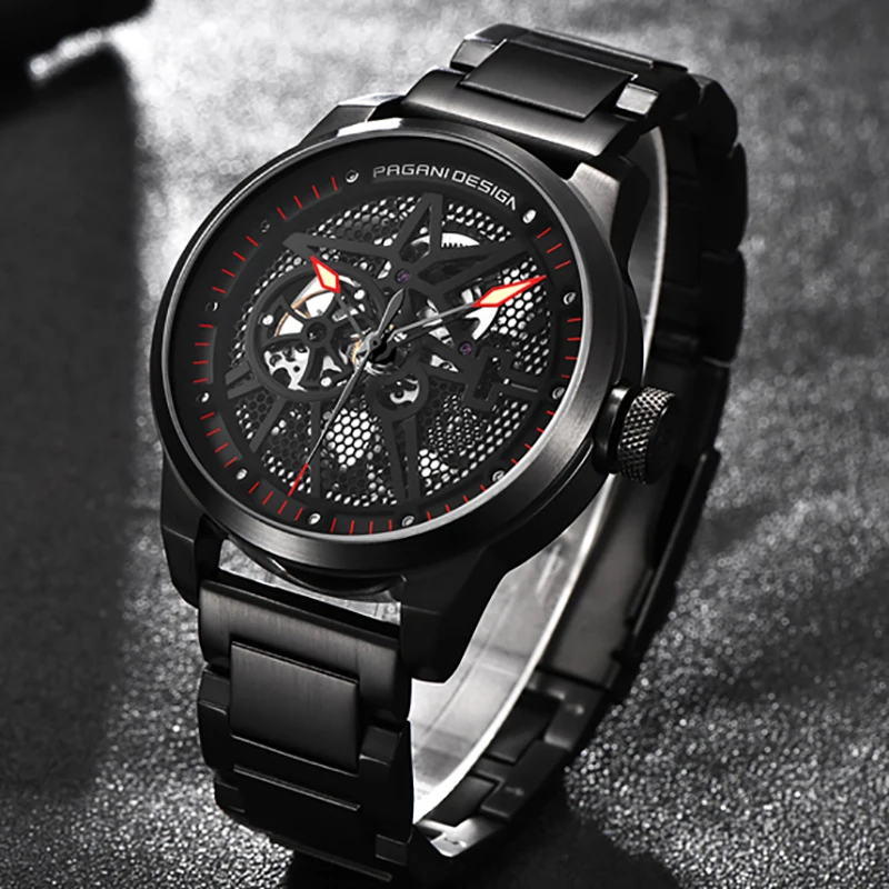 Часы PAGANI мужские полностью стальные механические спортивные|homme designer|homme montrehommes