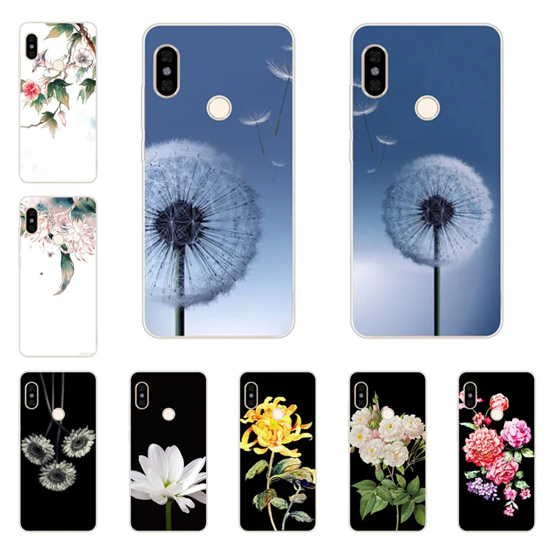 xiaomi mi A2 lite Case Silicon flowers Painting Soft TPU Back Cover for Protect Phone cases |