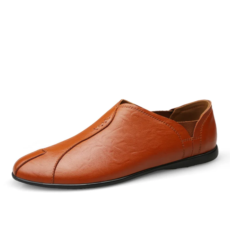 Size 36~46 Genuine leather shoes Men Loafers Cow Leather casual Comfortable driving Handmad Moccasins | Обувь