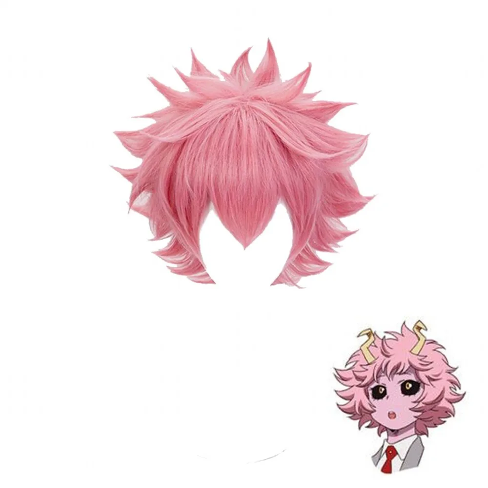 Shumeier Короткие Розовые кудрявые My Hero Academic Ashido Mina Cospaly Парики синтетические волосы