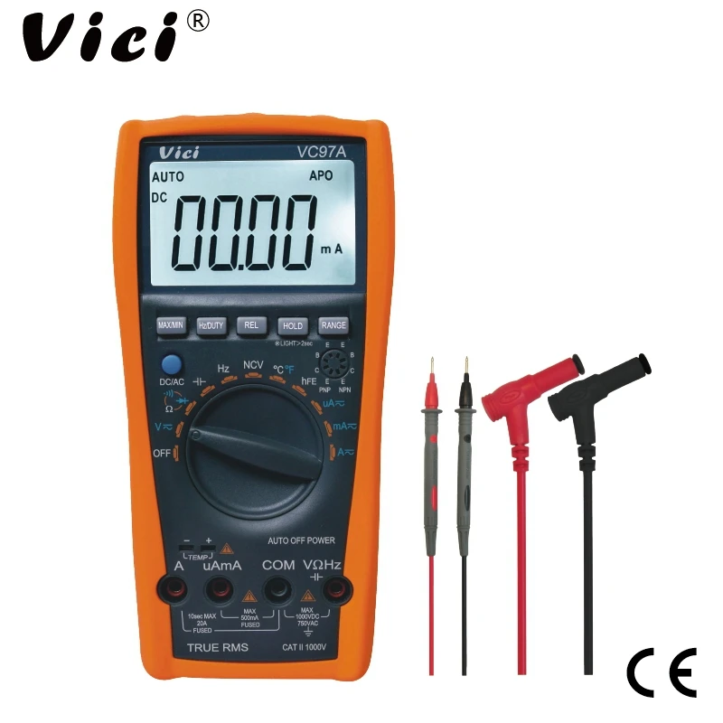 Цифровой мультиметр VICI VC97A ЖК дисплей Автоматический диапазон DMM AC DC вольтметр