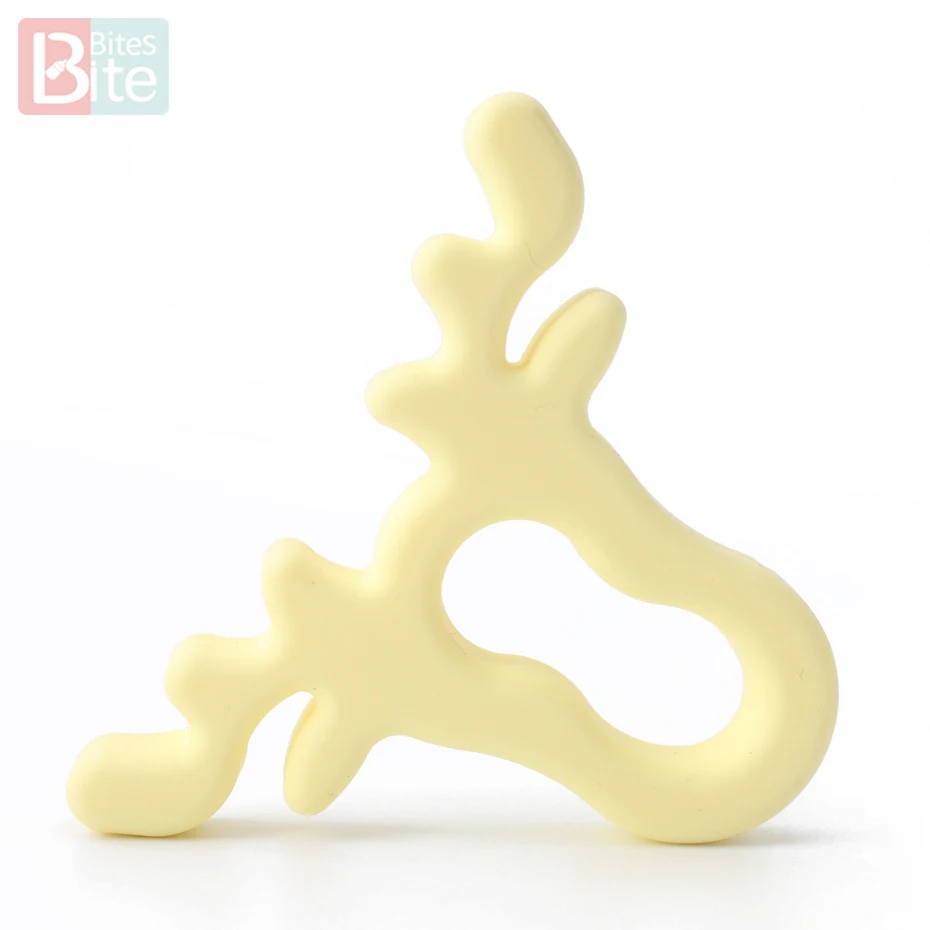 Deer Yellow 1 шт., силиконовый Прорезыватель для зубов, рождественские подарки, дерево, снежинка, соска с цепочкой, для изготовления пищевого силикона, пятнистый олень, детский Прорезыватель - Цвет: Deer Yellow