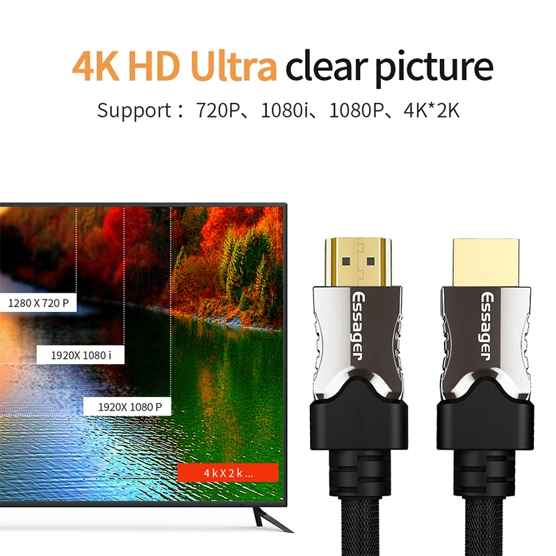 Essager совместимому с HDMI кабель со штыревыми соединителями на обоих концах для