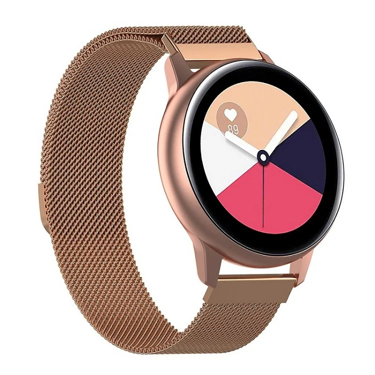 Розовое золото Магнитный ремешок для часов из нержавеющей стали для samsung Galaxy Watch Active SM-R500 аксессуары для умных часов классический ремешок - Цвет: Розовое золото