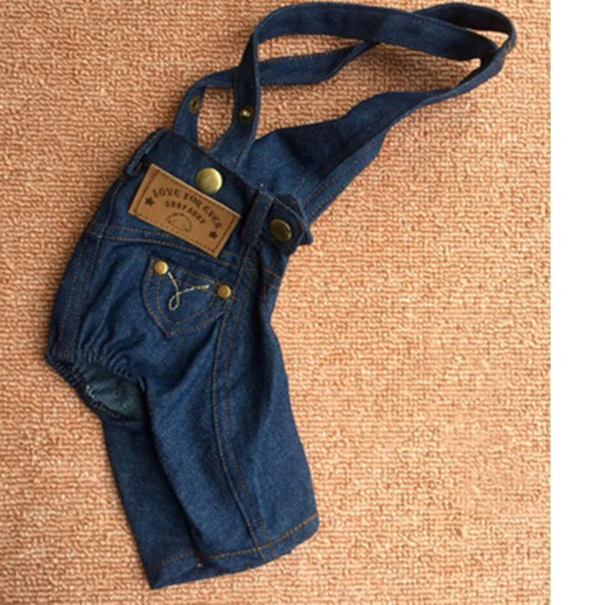 2019 Denim Jumpsuit for Dogs Small Pet Clothes All Match Jean Suit Summer Dog Costume Puppy S-XS | Дом и сад