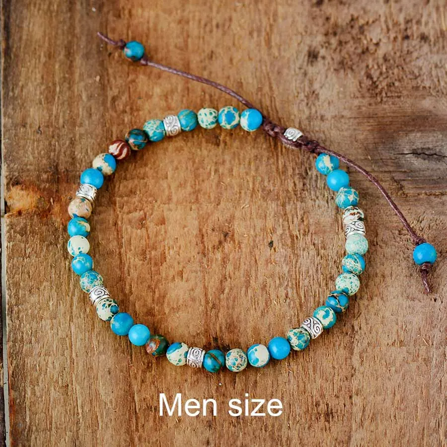 Turquoise Men Премиум бусины браслеты камень японский необычные браслеты дружбы влюбленные пары Йога подарочные браслеты и ювелирные изделия - Окраска металла: Turquoise Men