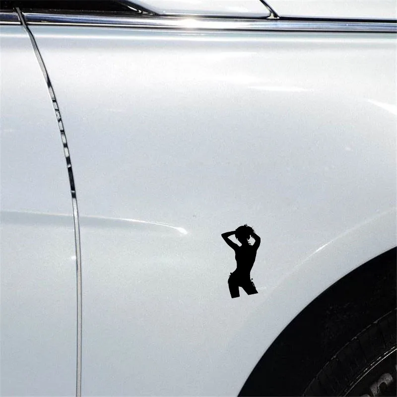 Идеальная сексуальная девушка на наклейке для автомобиля YJZT 7.2*12.4CM, покрытие тела, продвинутый дизайн, черные/серебряные виниловые наклейки C20-0281