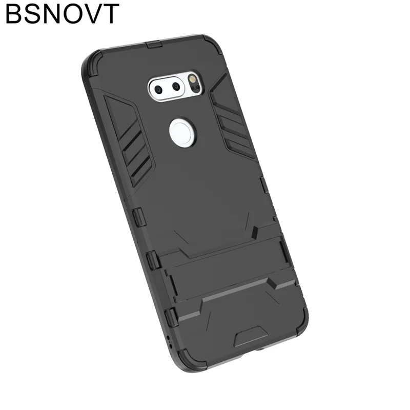 BSNOVT sFor LG V30S Cover Soft Silicone + Plastic Kickstand Case For ThinQ Plus Fundas |