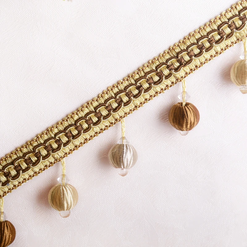 12 ярдов/пакет Европейский Стиль кисточки с бахромой из вискозы шариковый Бисер