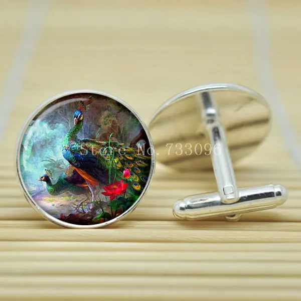 10 пар павлин ювелирные изделия запонки в стекло кабошон C0646|cufflink storage|cufflinks onyxcufflinks