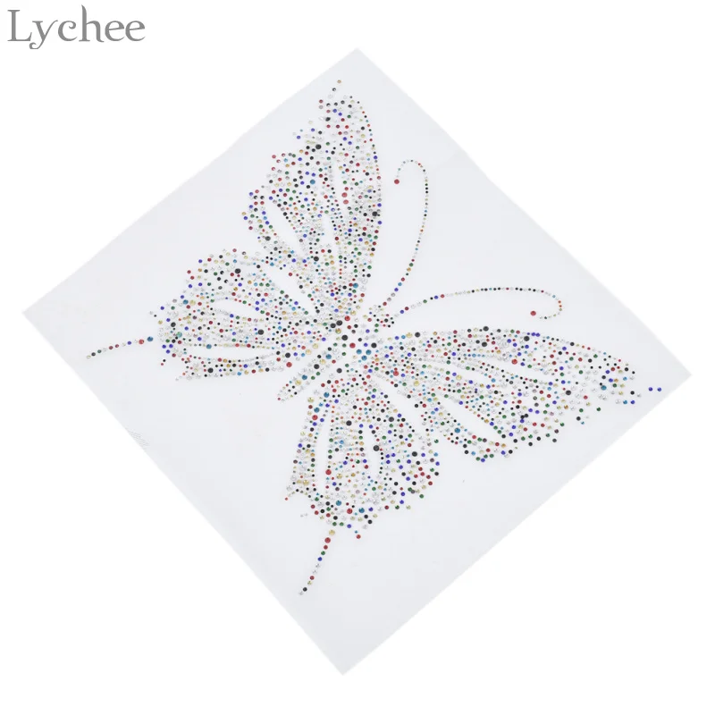 Lychee Life красочная Бабочка горячей фиксации Стразы теплопередача железные стразы