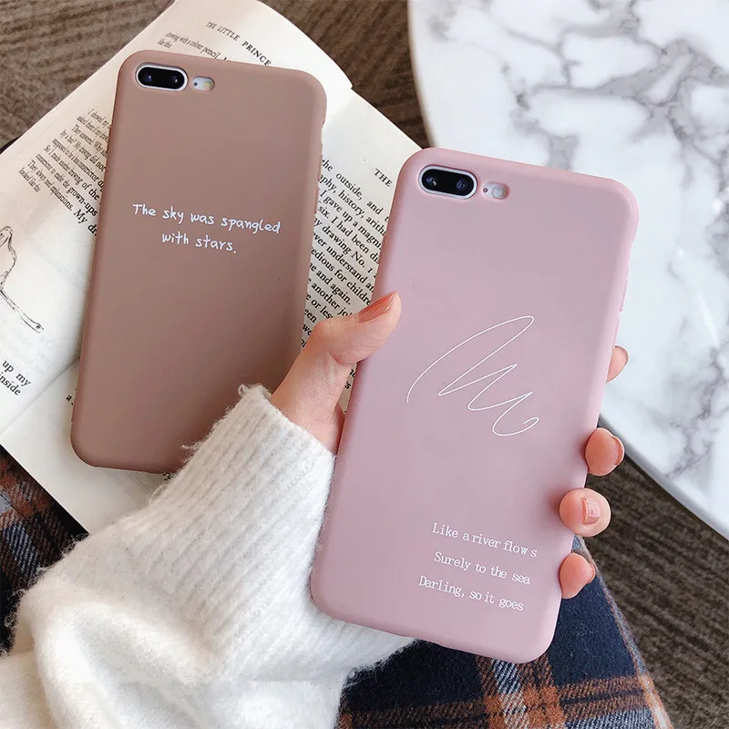 Simple letters розовая задняя крышка чехол для телефона iPhone 8 7 6 6s плюс силиконовый