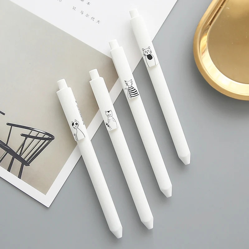 Гелевые ручки с мультяшным котом 6 шт./лот 0 5 мм шариковый треугольный корпус