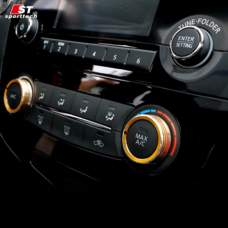 Автомобильный Стайлинг для Nissan Qashqai крышка кнопки кондиционера кольцо и CD звук
