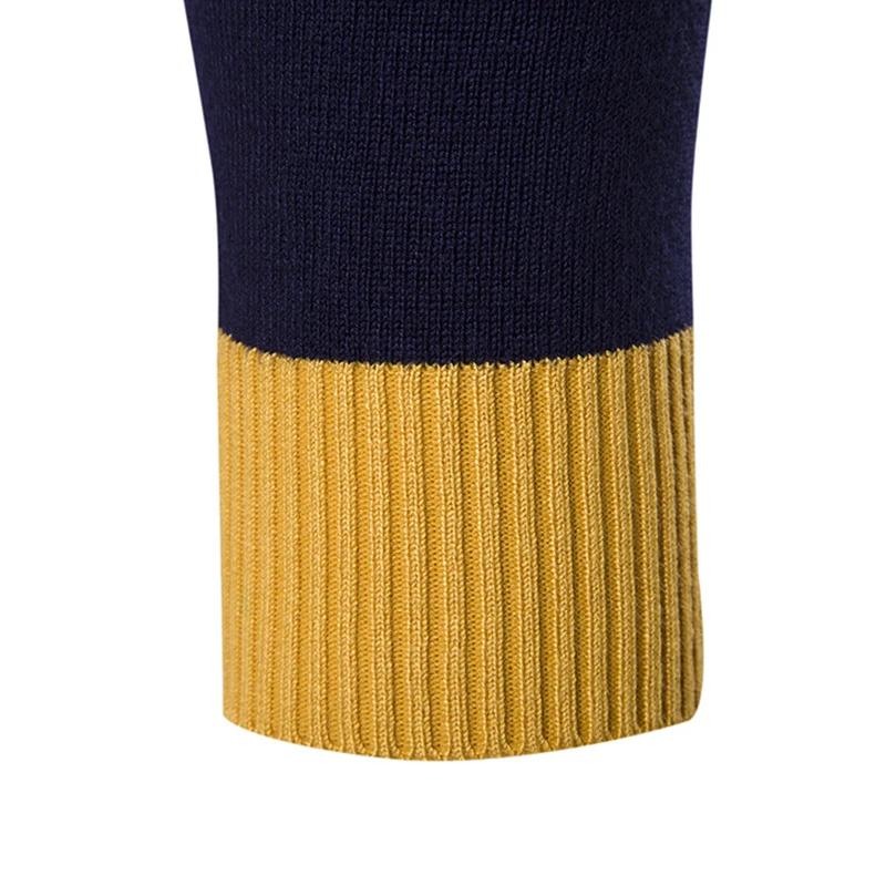 

Vogue Winter Men Sweater Fashion Long Sleeve Slim Warm Clothes O-neck Pullovers Casual Patchwork Knitting Men Cloth Top