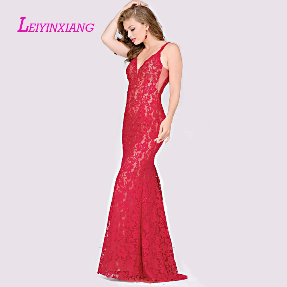 LEIYINXIANG 2019 платье для выпускного вечера Nuevo Vestido de Noche Largo Piso продольная La Sirena Que Rebordea