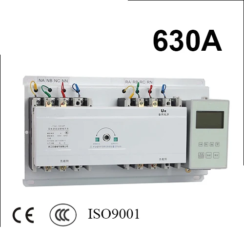 

4 poles 3 phase ats 630A automatic transfer switch with English controller