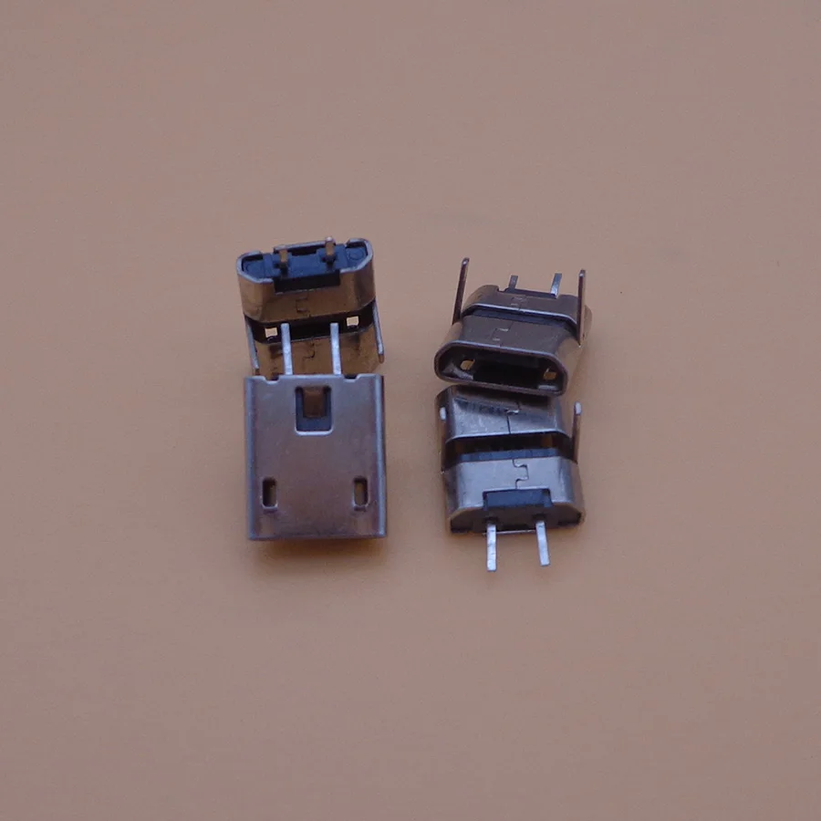 100 шт. 2-контактный мини микро USB разъем интерфейса Разъем SMD SMT pcb док-Разъемы DIY