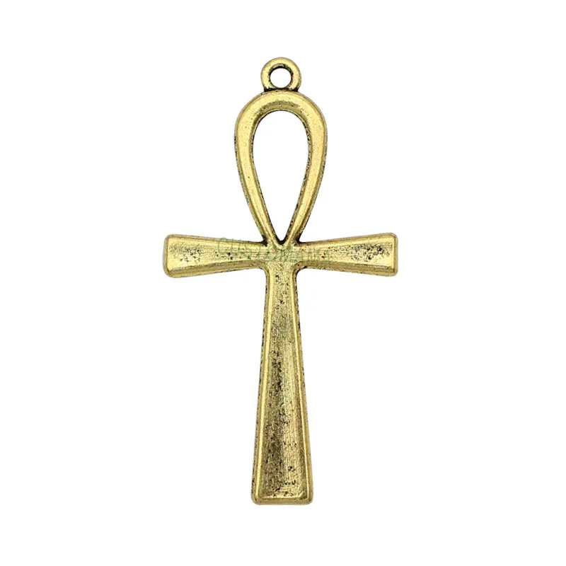 

25 шт.-подвески в античном стиле с крестом на ногу, золотистые, серебристые, бронзовые, двусторонние, 54x28 мм