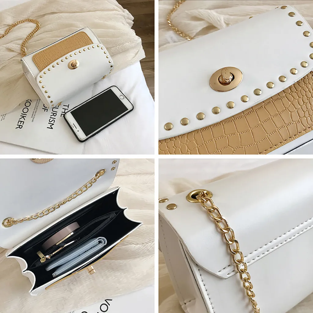 Женская сумка через плечо Worean Version маленькая квадратная с цепочкой женская