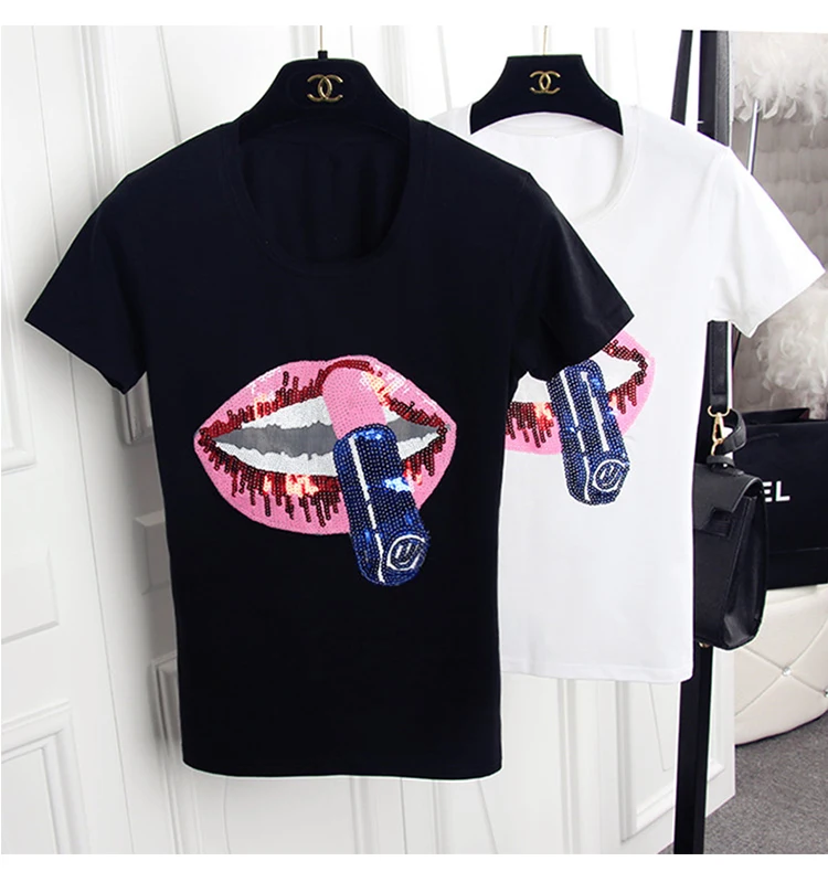 Сделай Сам большие красные губы заплатки аппликация шитье ручная работа Bling