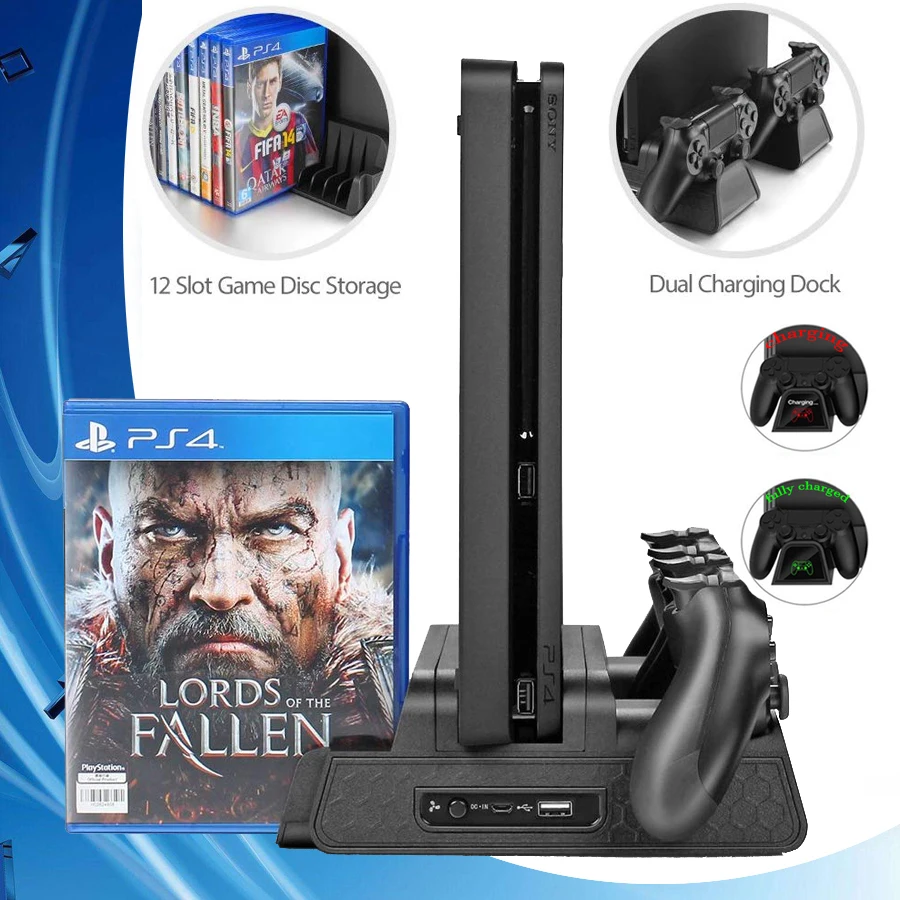 Подставка для PS4/PRO/Slim охлаждающий вентилятор зарядная док станция контроллера