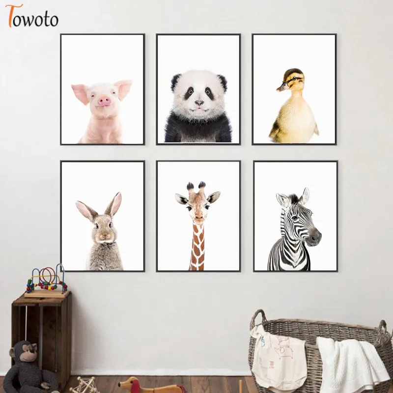 

Zebra Poster Baby Animal Prints Canvas Painting Nursery Woodland Wall Art Kids Room Decoration Wall Pictures Baby Shower Gift