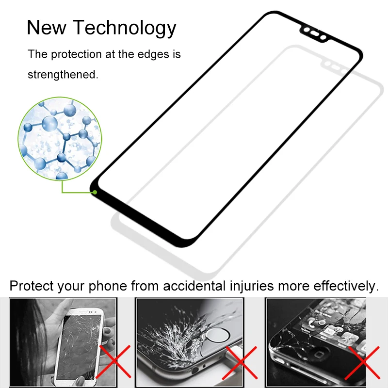 2 шт. 100% оригинальное закаленное стекло с полным покрытием для Xiaomi Mi 8 Lite защита