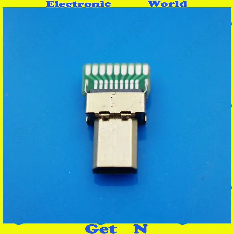 200 шт. D Тип HDMI штекер PCB Micro разъем Железный корпус позолоченный|gold-plated| |