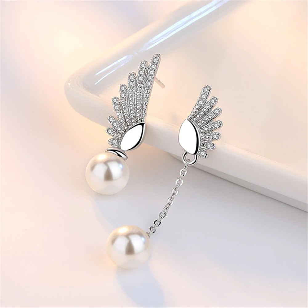 Женские серьги подвески из серебра 925 пробы|earring wing angel|earrings dropsearrings wings |