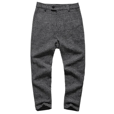 Новая Англия Стиль Весна Для мужчин Slim Fit прямые длинные Штаны мужской Повседневное в полоску Узкие повседневные штаны бизнес модные брюки K681 - Цвет: K681-2 deep grey