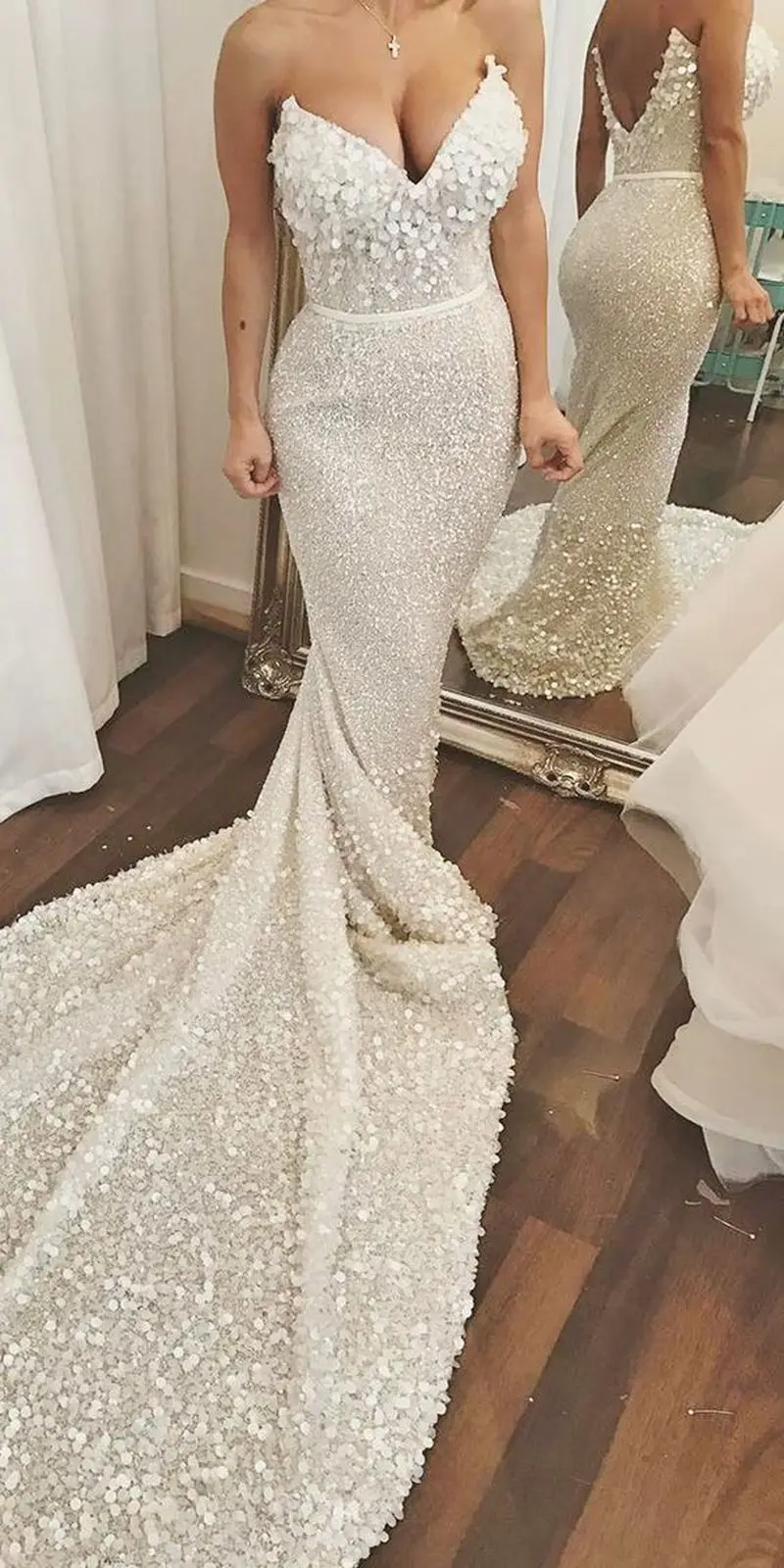Bling Свадебные платья Русалочки Милая подвенечные 2019 изготовление на заказ Vestido De