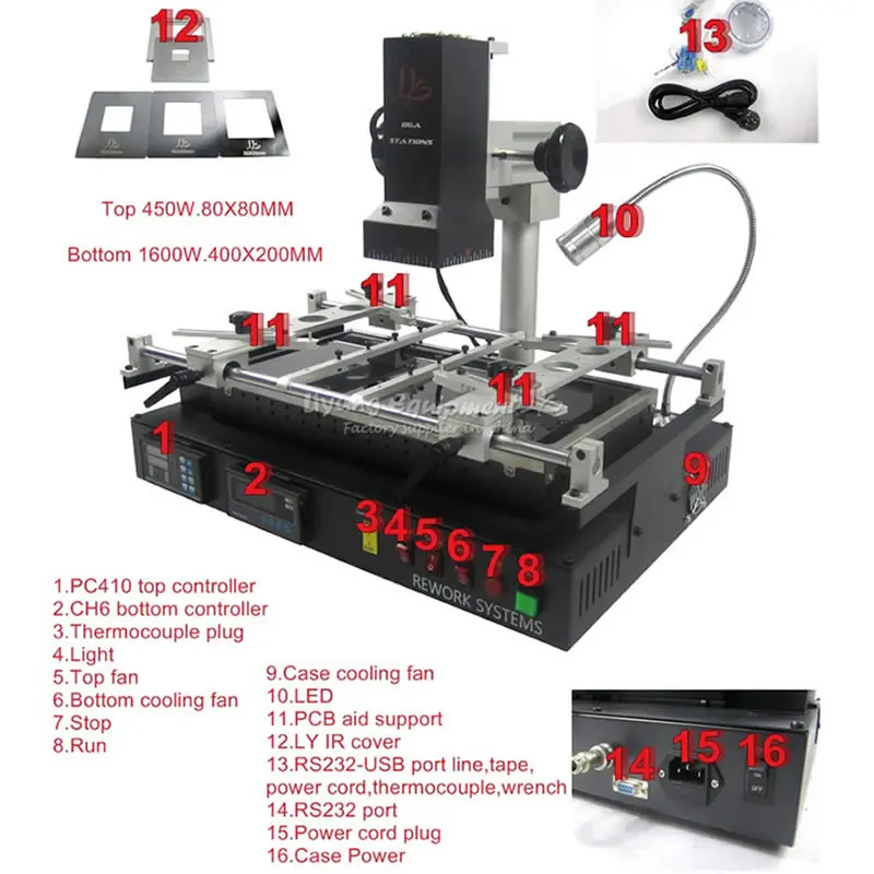 LY IR8500 Infrared BGA Rework Soldering Station with Reballing Kit 23pcs Game Consoles Stencil &amp PCB support PS3/XBOX | Инструменты