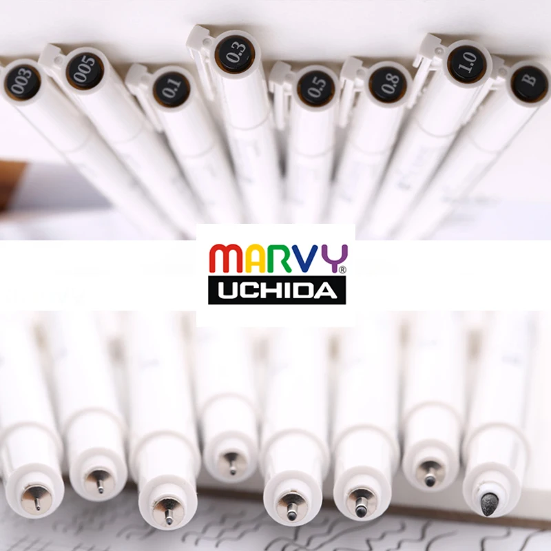 Японский MARVY Pigma Micron лайнер для рисования маркеры с тонким наконечником 0 03/0 05/0 1/0