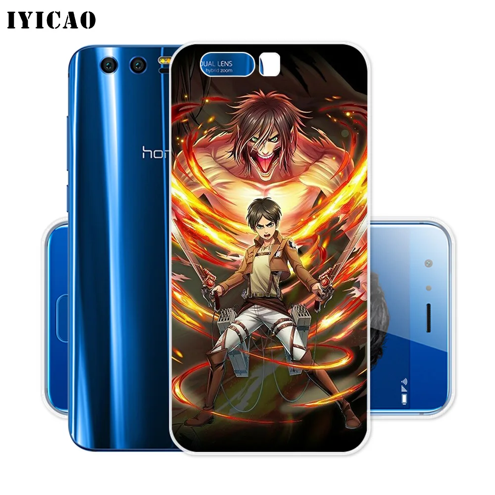 Мягкий силиконовый чехол IYICAO Eren Jaeger для Huawei Y9 Y7 Y6 Prime 2018 Honor 8C 8X 8 9 10 Lite 7X 7C 6A 7A