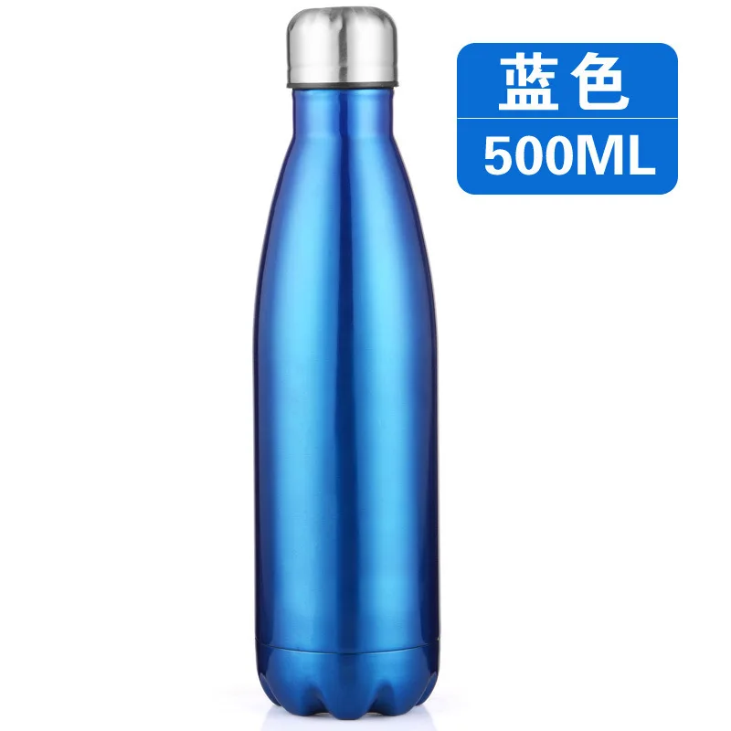 Dark Blue Light Blue 350 мл емкость из нержавеющей стали, теплоизолирующая чайник для сохранения пули чашка для использования на ходу бутылка для напитков Вакуумная чашка подарок заказной логотип надписи - Цвет: Dark Blue Light Blue