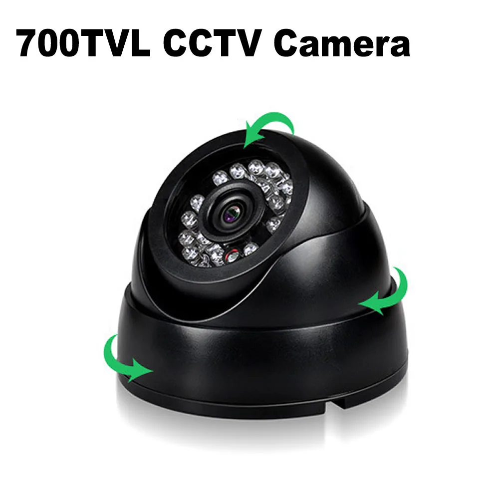 Купольная камера видеонаблюдения 700TVL с ночным видением 24 светодиода|video surveillance