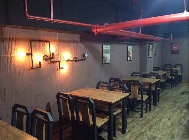 구매 크리 에이 티브 고대 물 파이프 벽 램프 Sconce 미국 빈티지 산업 전등 바 커피 홈 장식 Apliques Pared
