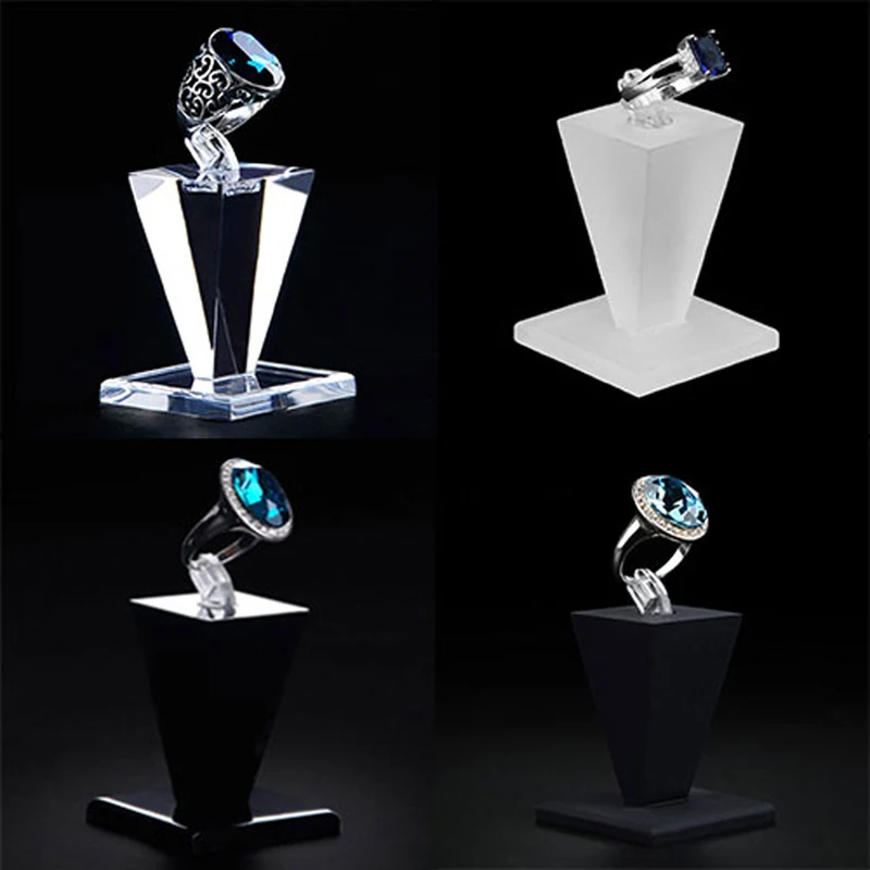 Acrylic Ring Display Stand Holder Jewelry Storage Rack Store Showcase Hard Organzer | Украшения и аксессуары